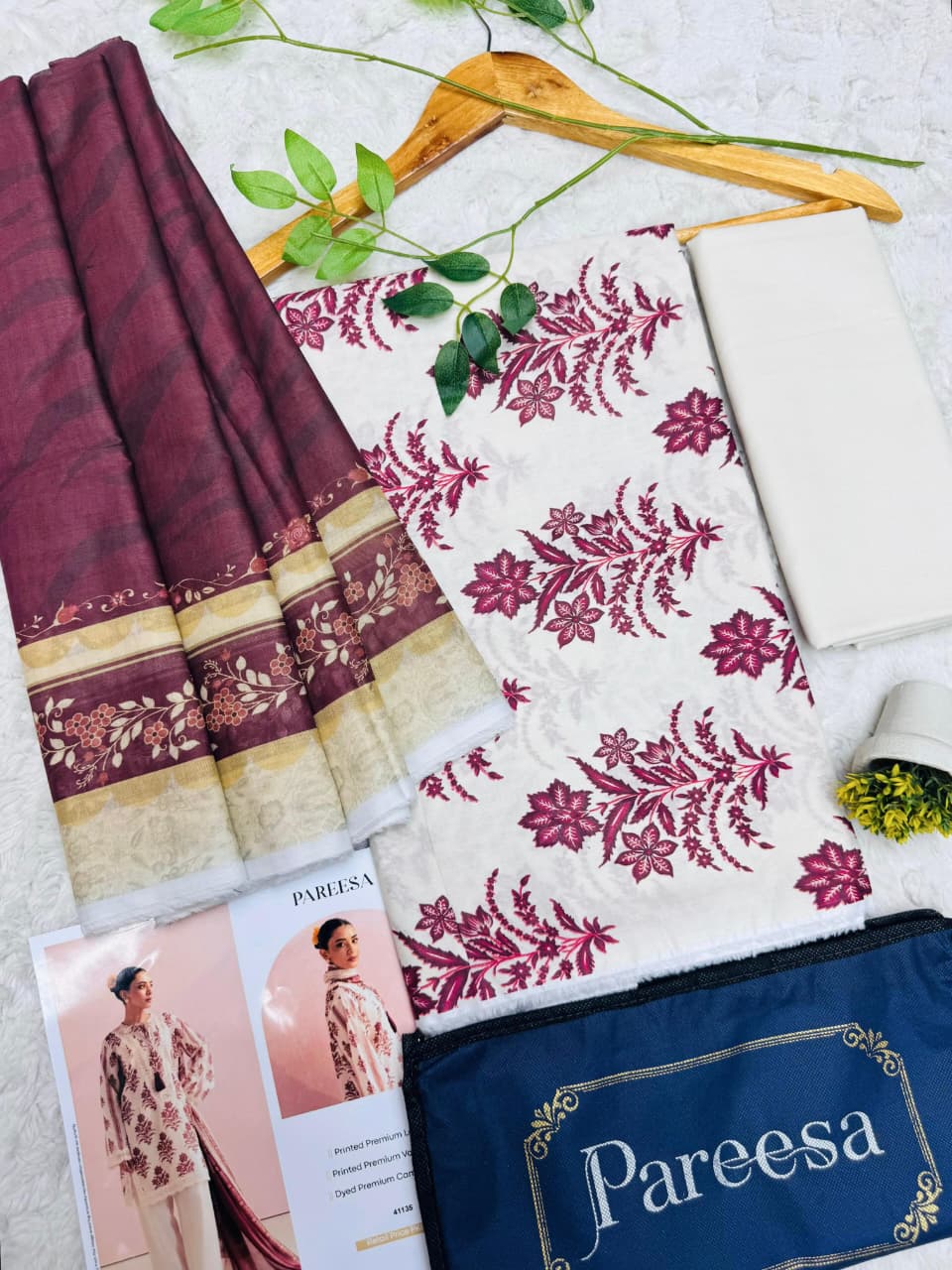 Pareesa Premium Lawn 3PC Vol-5 – Unstitched*