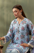 Mausummery Digital Printed Lawn Unstitched 3-Piece Suit in the refreshing "10 Wisteria" (Sky Blue) edition.