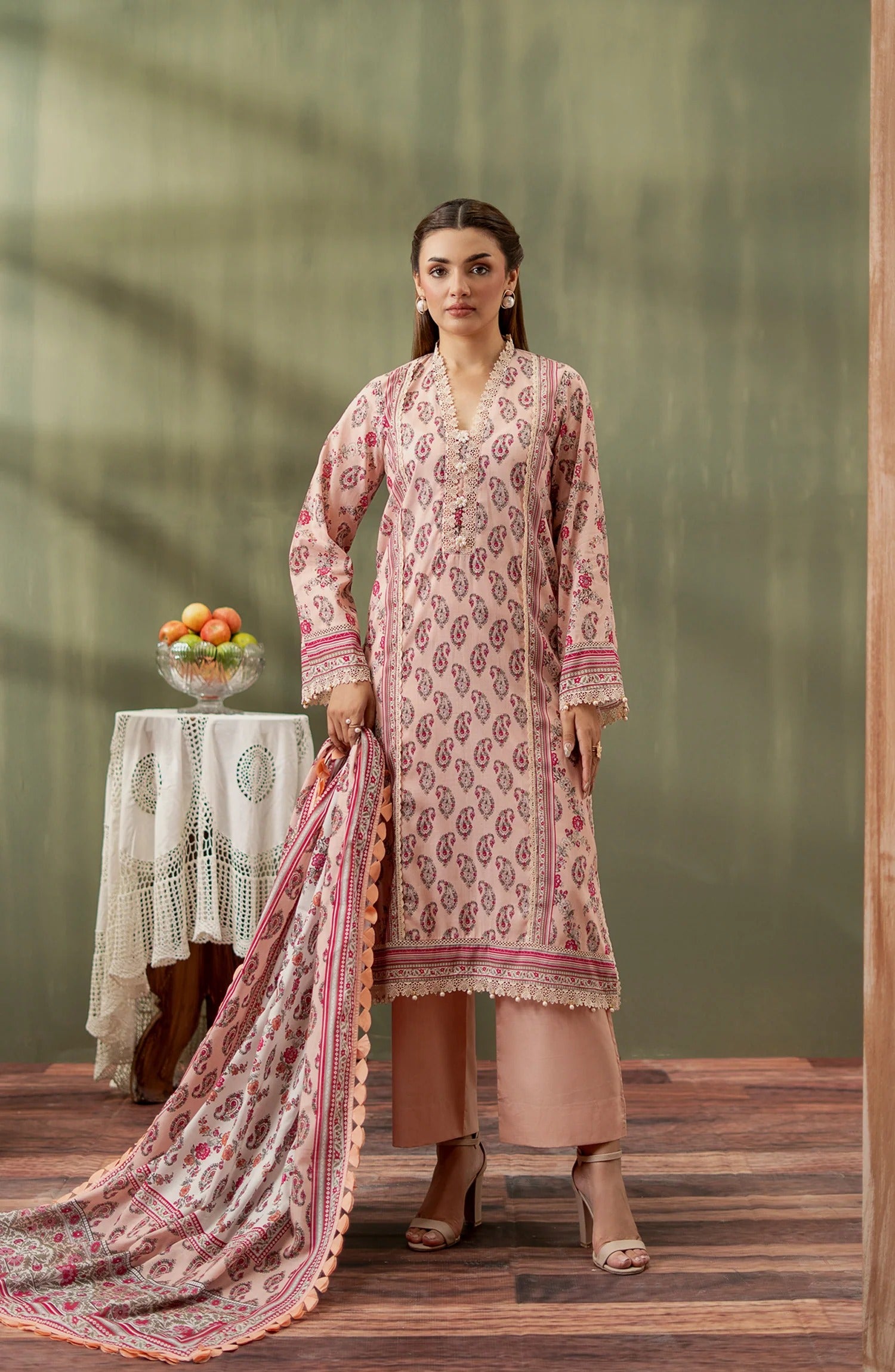 Mausummery Digital Printed Lawn Unstitched 3 Piece Suit - 09 Gul-e-Kanwal - MU25SPN - Pink - Spring Summer Collection