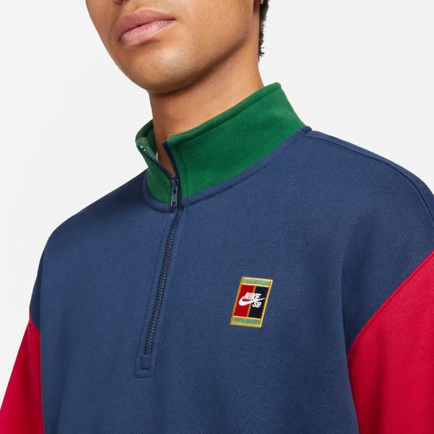 1/2 Zip Crew (Midnight Navy/Gym Red/Pollen)