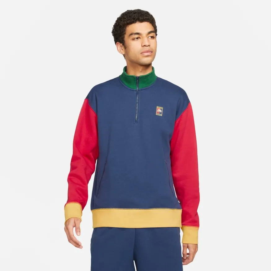 1/2 Zip Crew (Midnight Navy/Gym Red/Pollen)