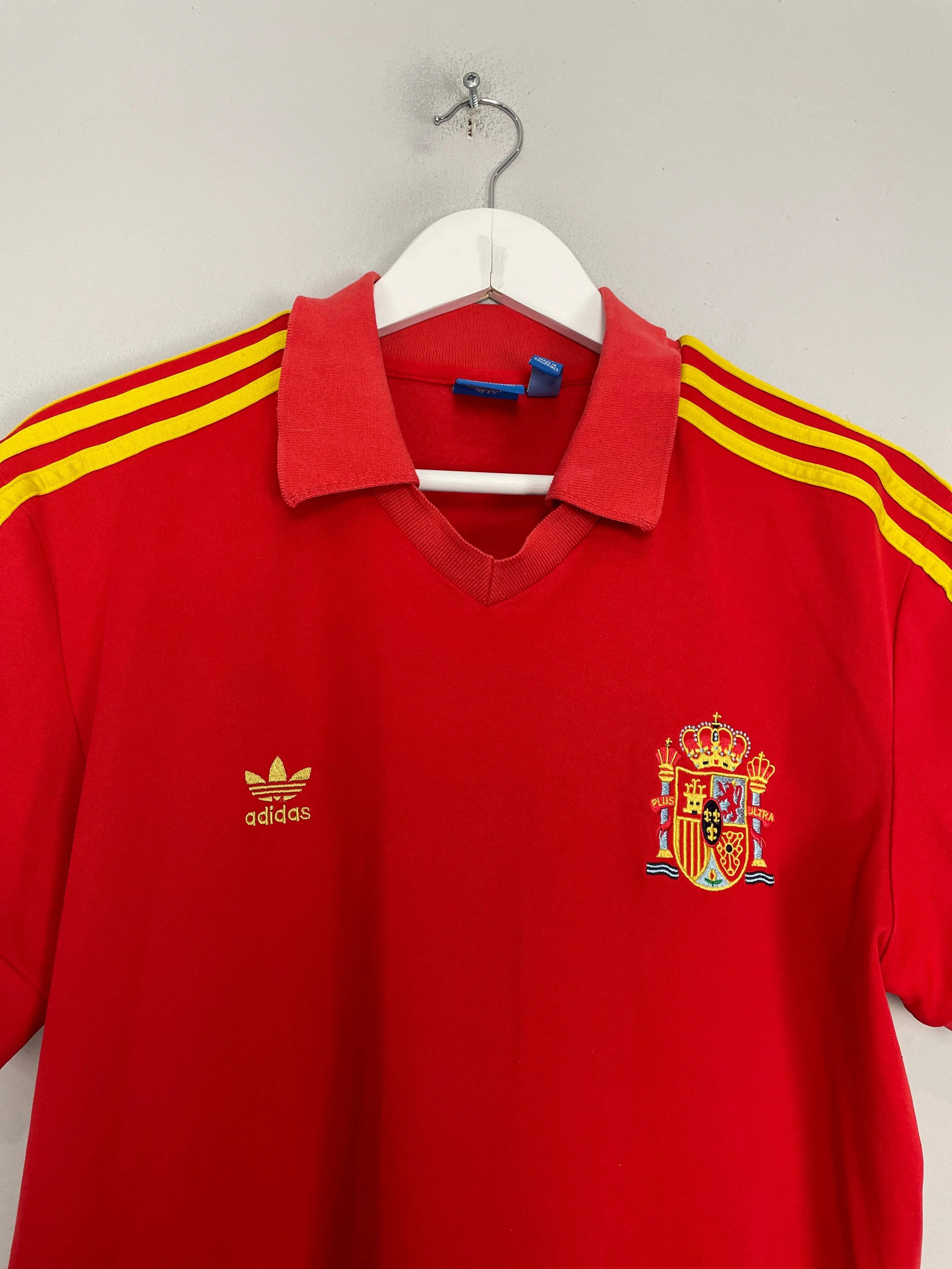 1982 SPAIN #10 *RE-ISSUE* HOME SHIRT (L) ADIDAS