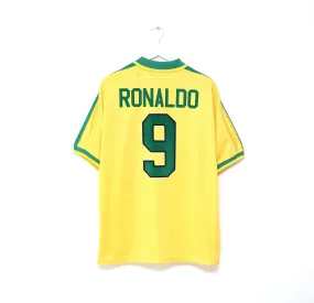 1997/98 RONALDO #9 Brazil Vintage Nike Home Football Shirt (L) Le Tournoi