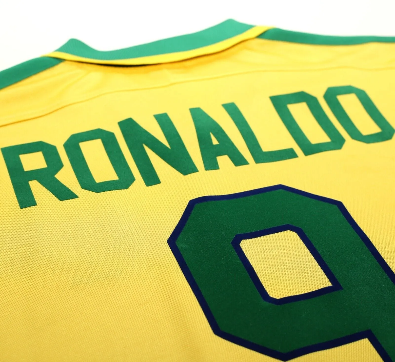 1997/98 RONALDO #9 Brazil Vintage Nike Home Football Shirt (L) Le Tournoi