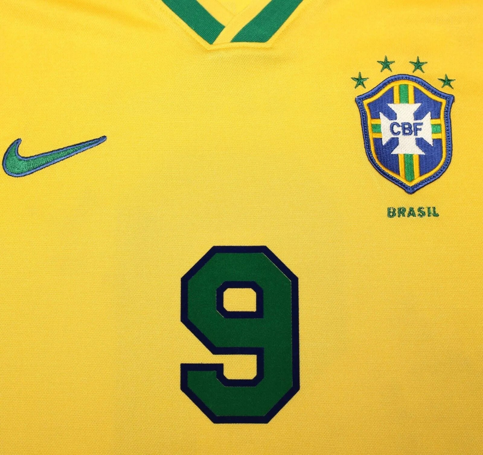 1997/98 RONALDO #9 Brazil Vintage Nike Home Football Shirt (S) Le Tournoi