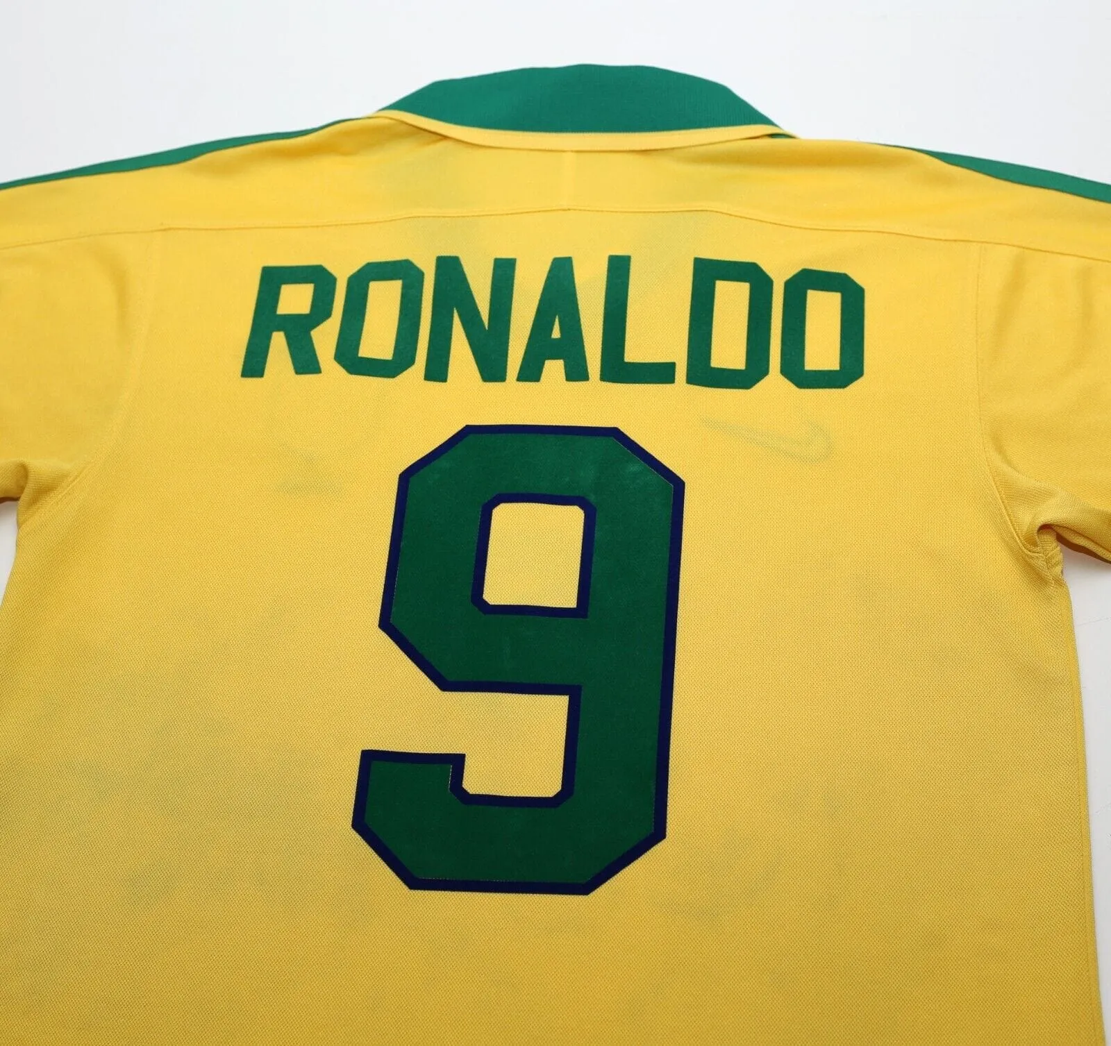 1997/98 RONALDO #9 Brazil Vintage Nike Home Football Shirt (S) Le Tournoi