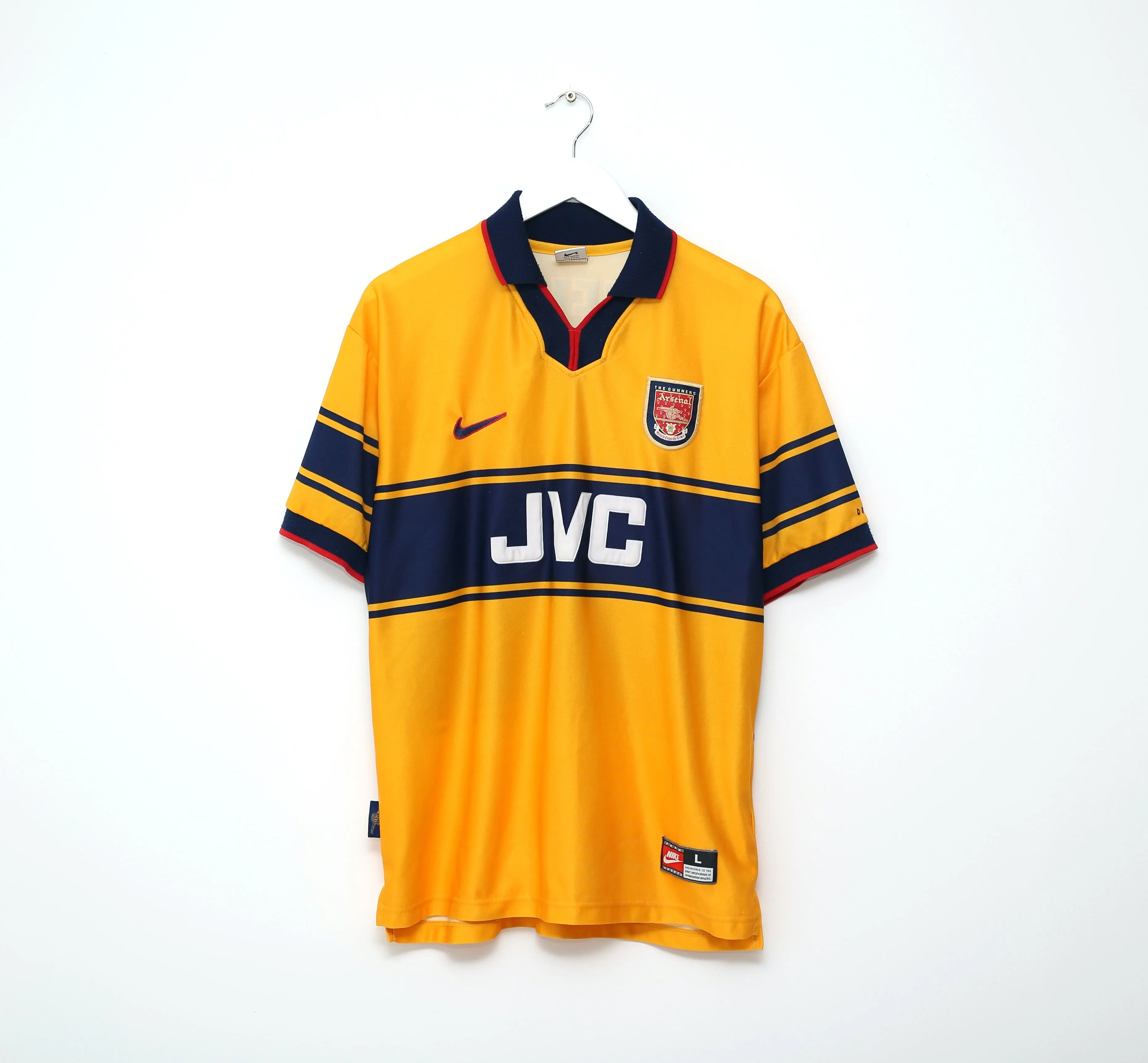 1997/99 ANELKA #9 Arsenal Nike Away Football Shirt (L)