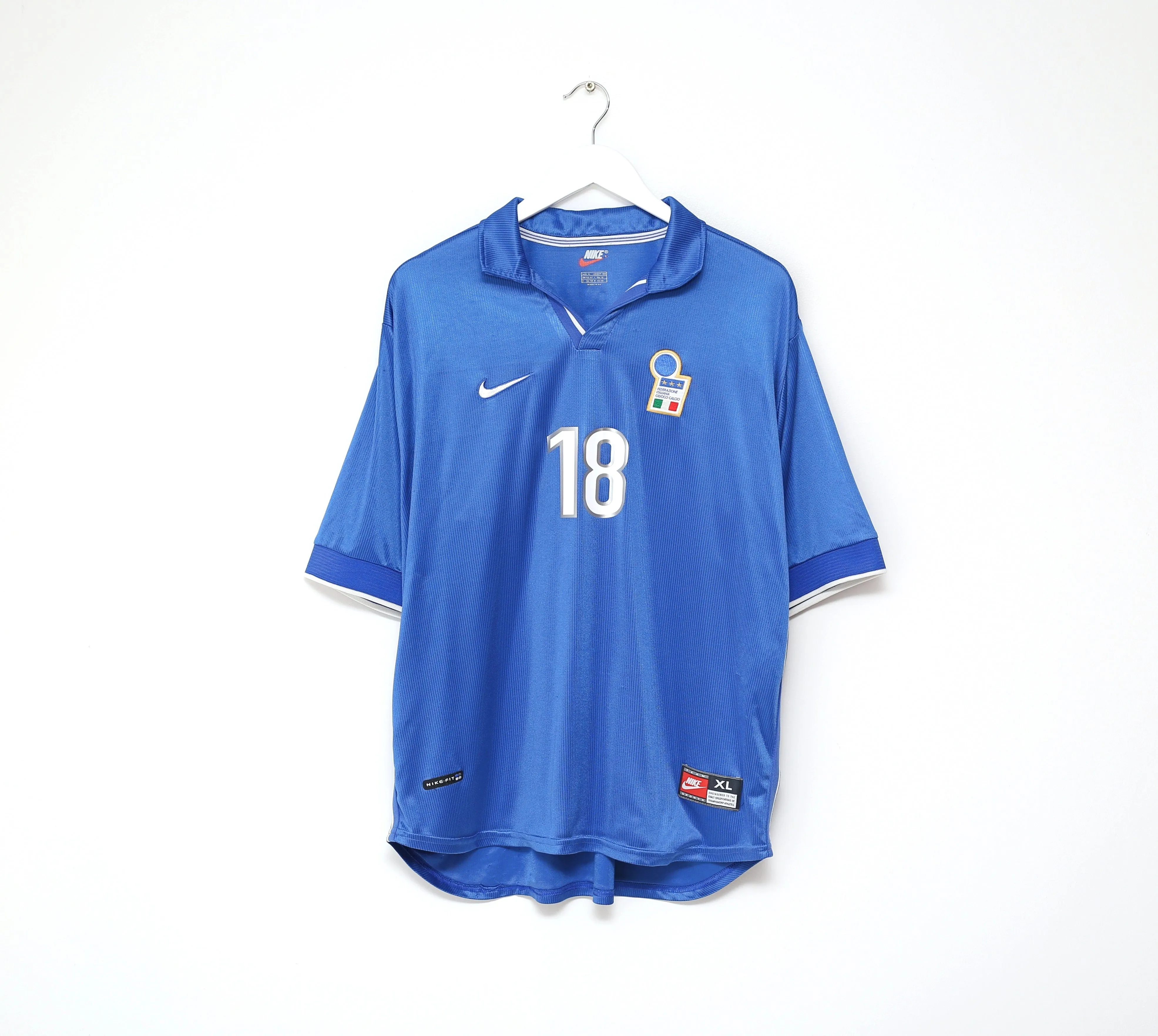 1998/99 BAGGIO .R #18 Italy Vintage Nike Home Football Shirt (XL) WC 98