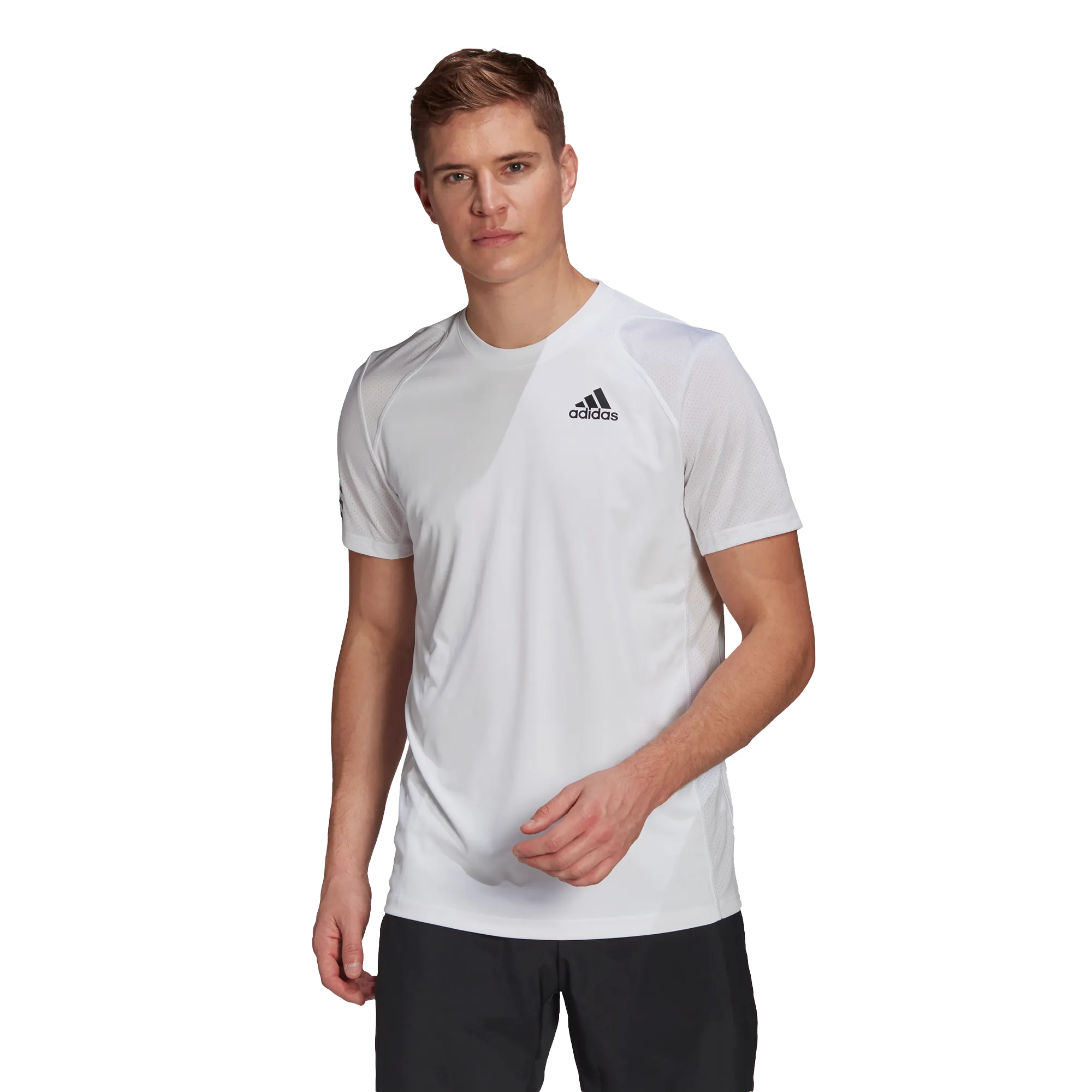 Adidas Club 3-Stripe Tennis T-Shirt - White/Black