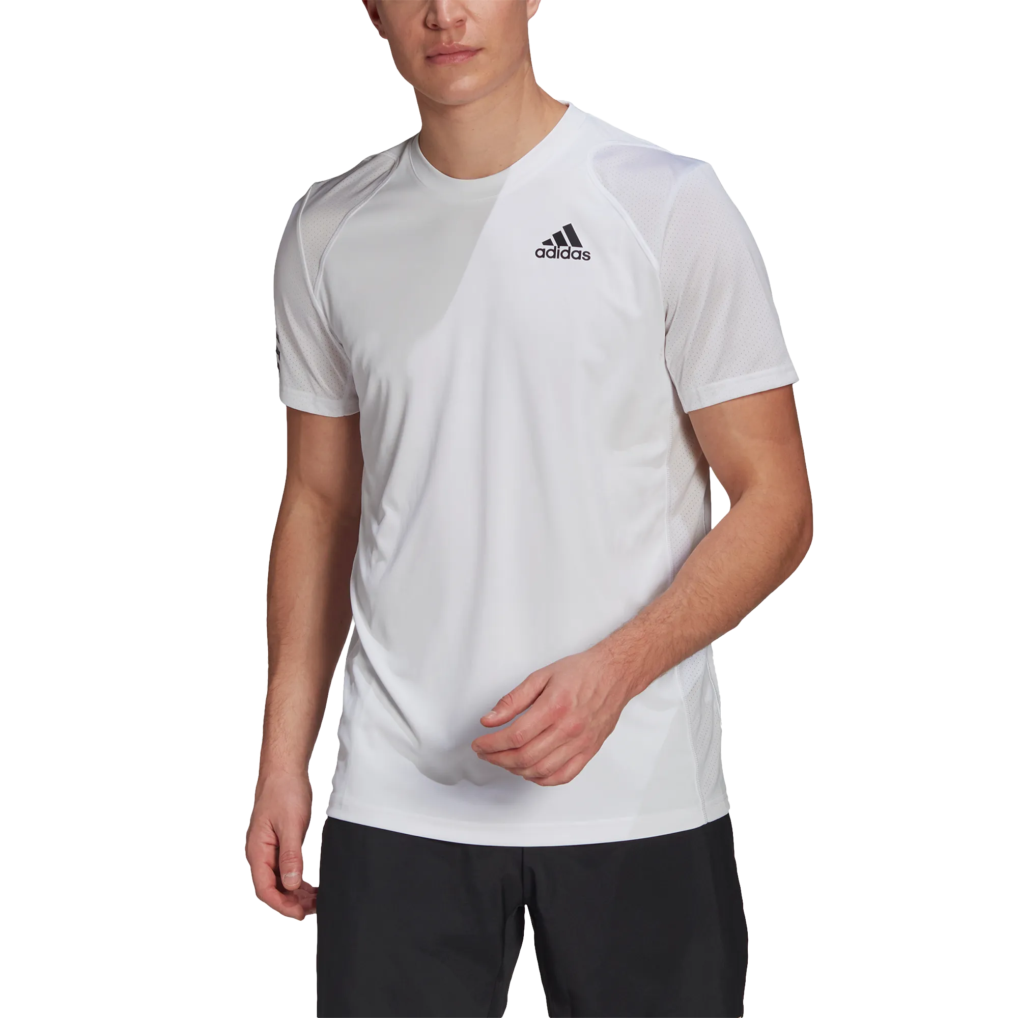 Adidas Club 3-Stripe Tennis T-Shirt - White/Black