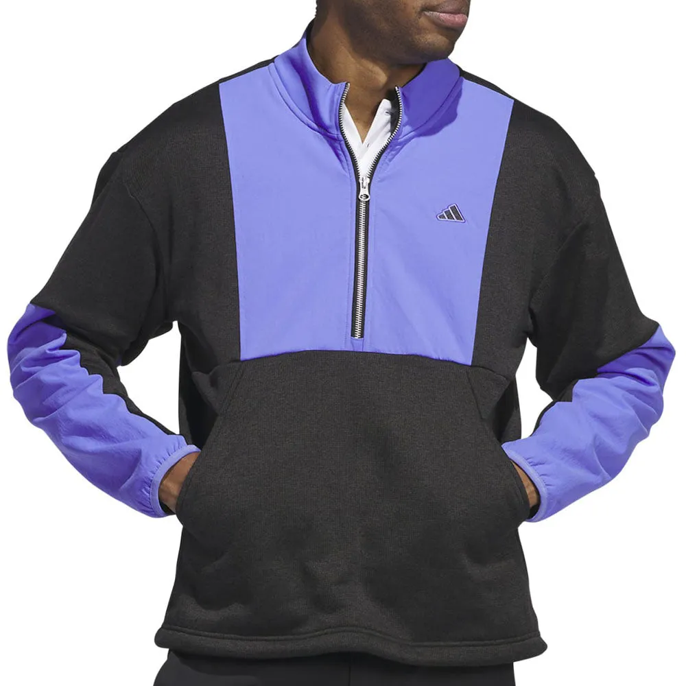 adidas Go-To DWR Hybrid 1/2 Zip Pullover - Black/Cobalt Blue