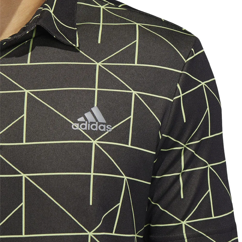 adidas Jacquard Primegreen Polo Shirt - Black/Pulse Lime