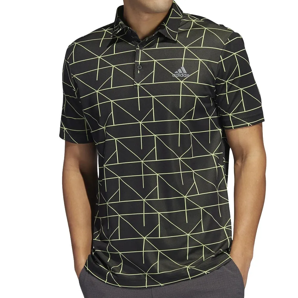 adidas Jacquard Primegreen Polo Shirt - Black/Pulse Lime