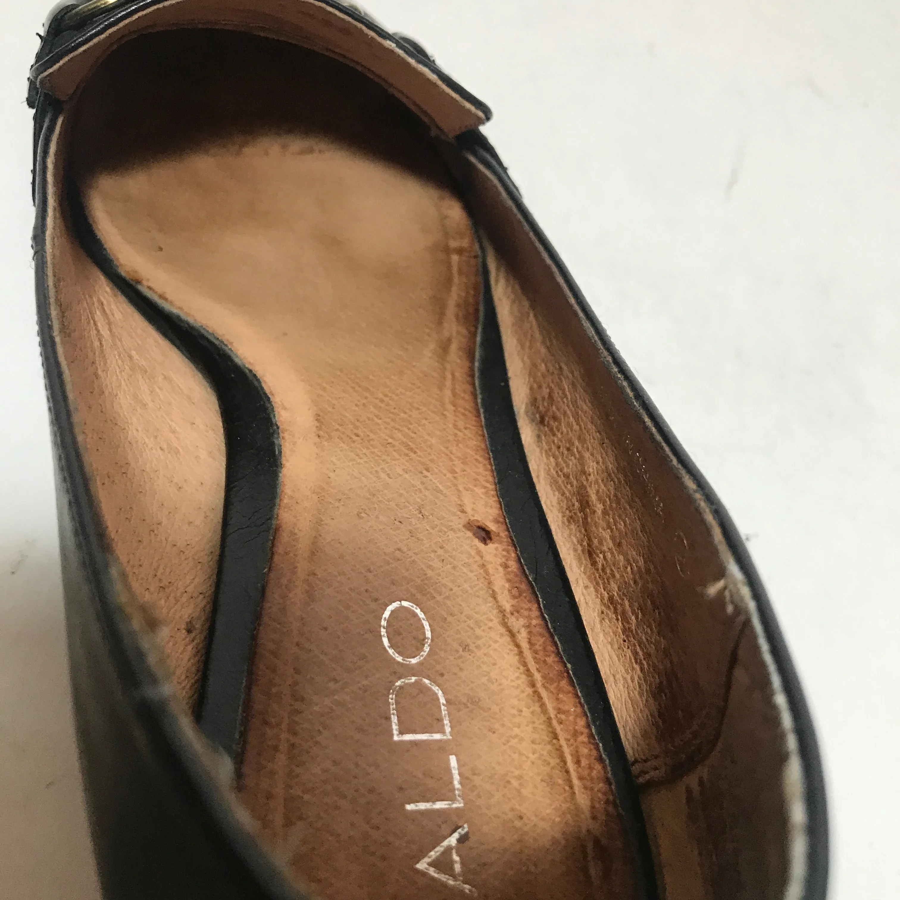 Aldo Black Pointed Loafers | Pre Loved |