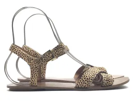 Animal Print Sandals Flats J Crew O, Size 8