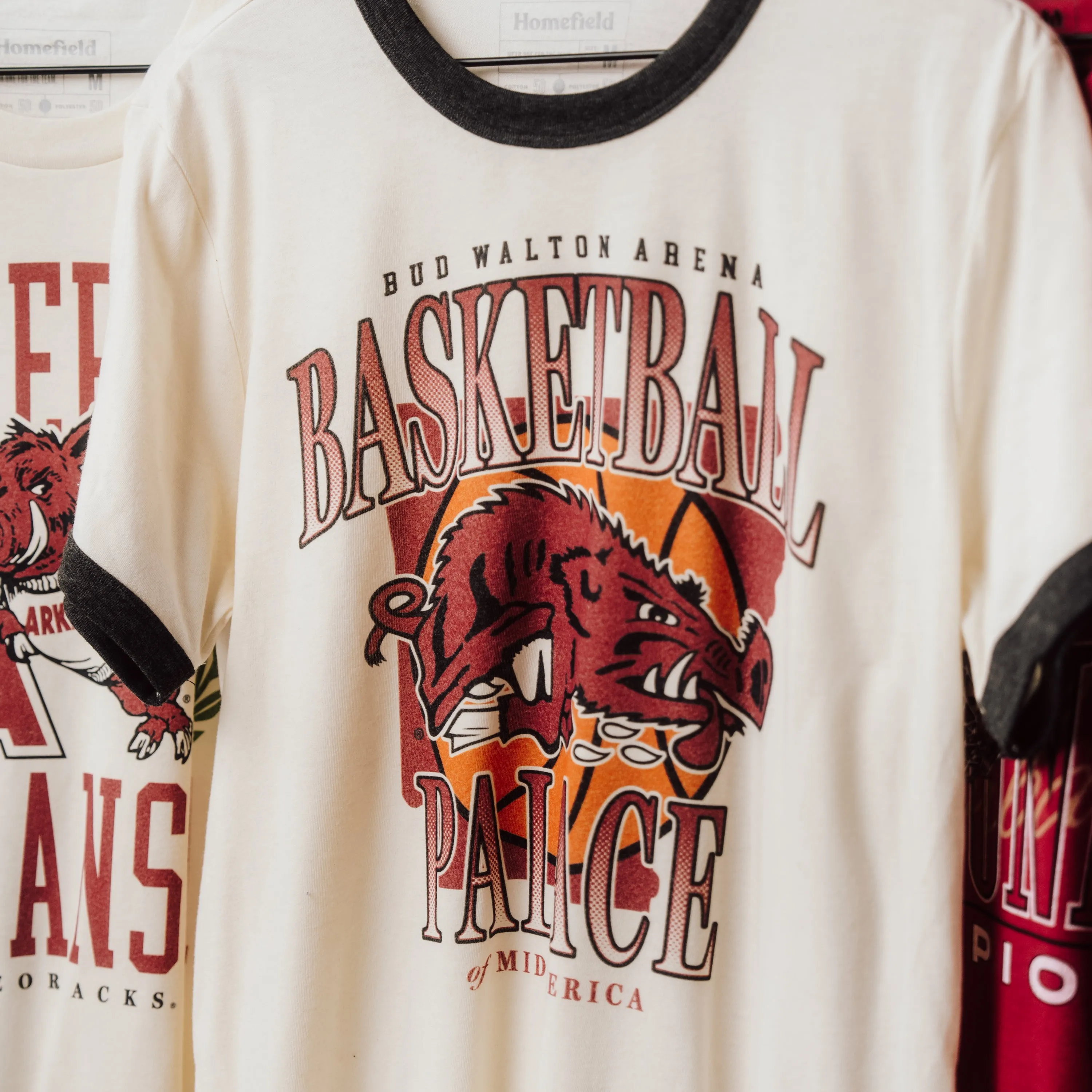 Arkansas Razorbacks "Basketball Palace" Ringer Tee