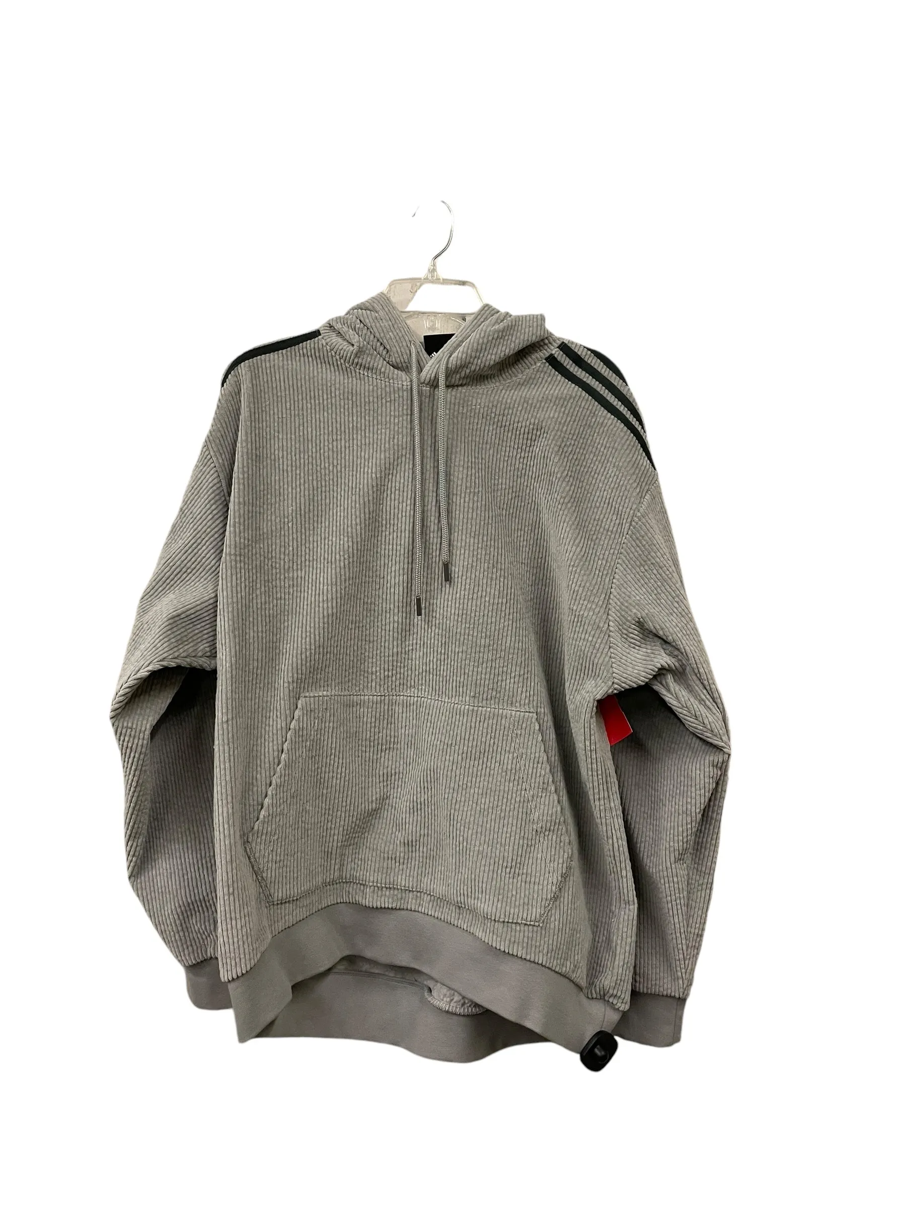 Athletic Sweatshirt Hoodie By Adidas In Grey, Size: S