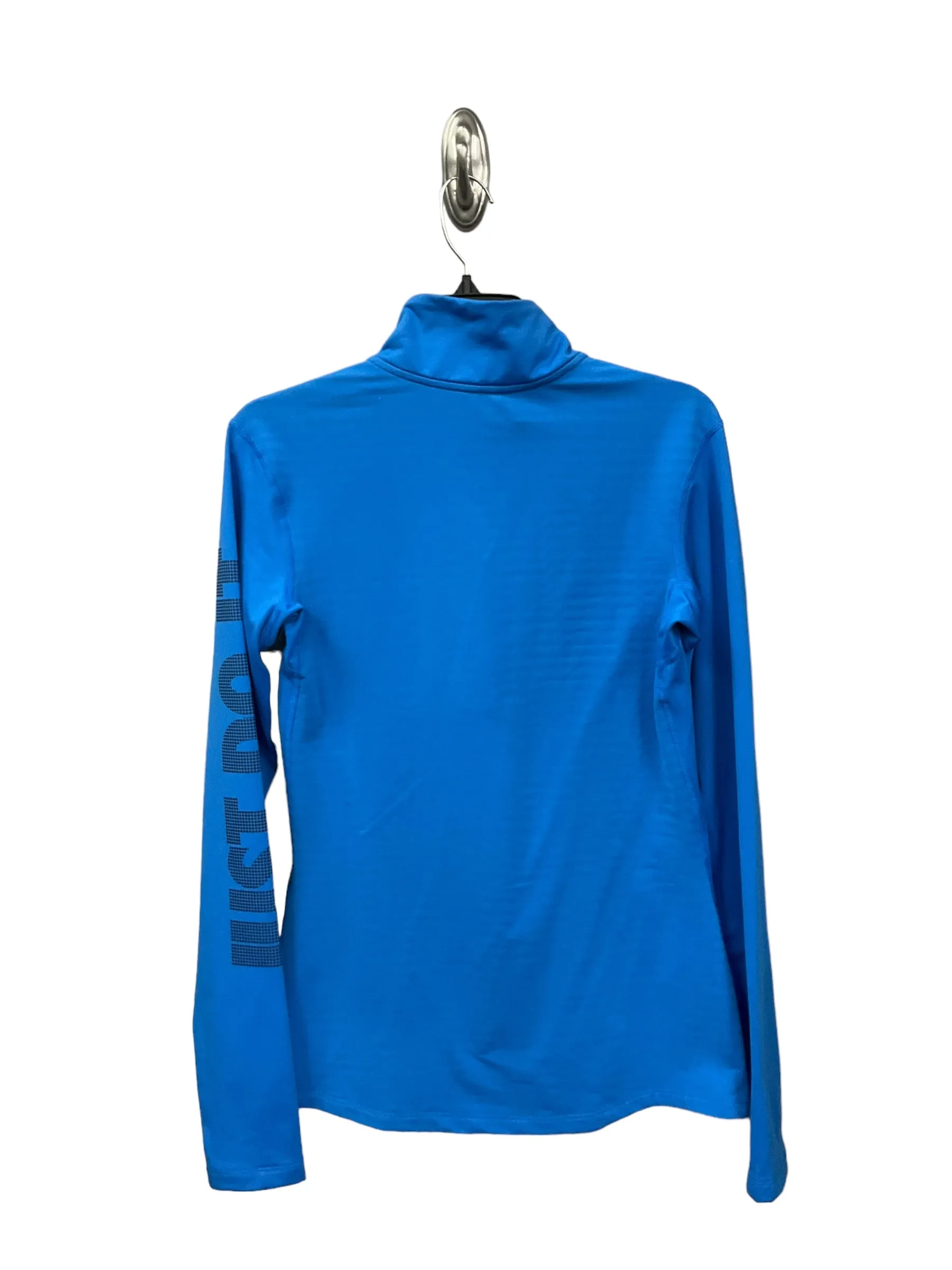 Athletic Top Long Sleeve Collar By Nike In Blue, Size: L