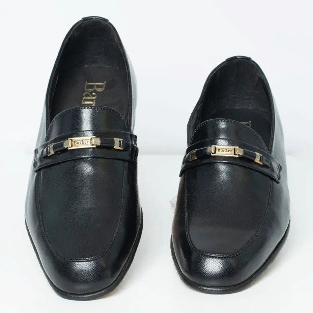 Barker Glace Kid Leather Black Moccasin