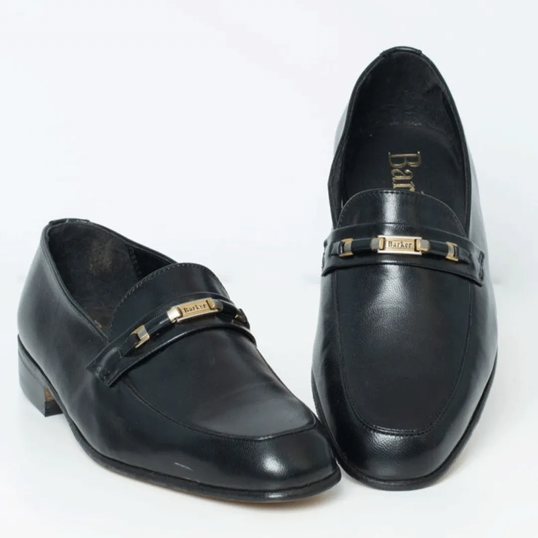 Barker Glace Kid Leather Black Moccasin