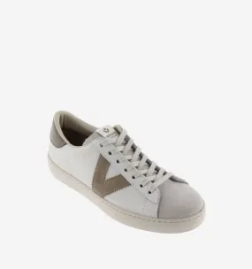 Berlin leather and split leather sneaker in beige