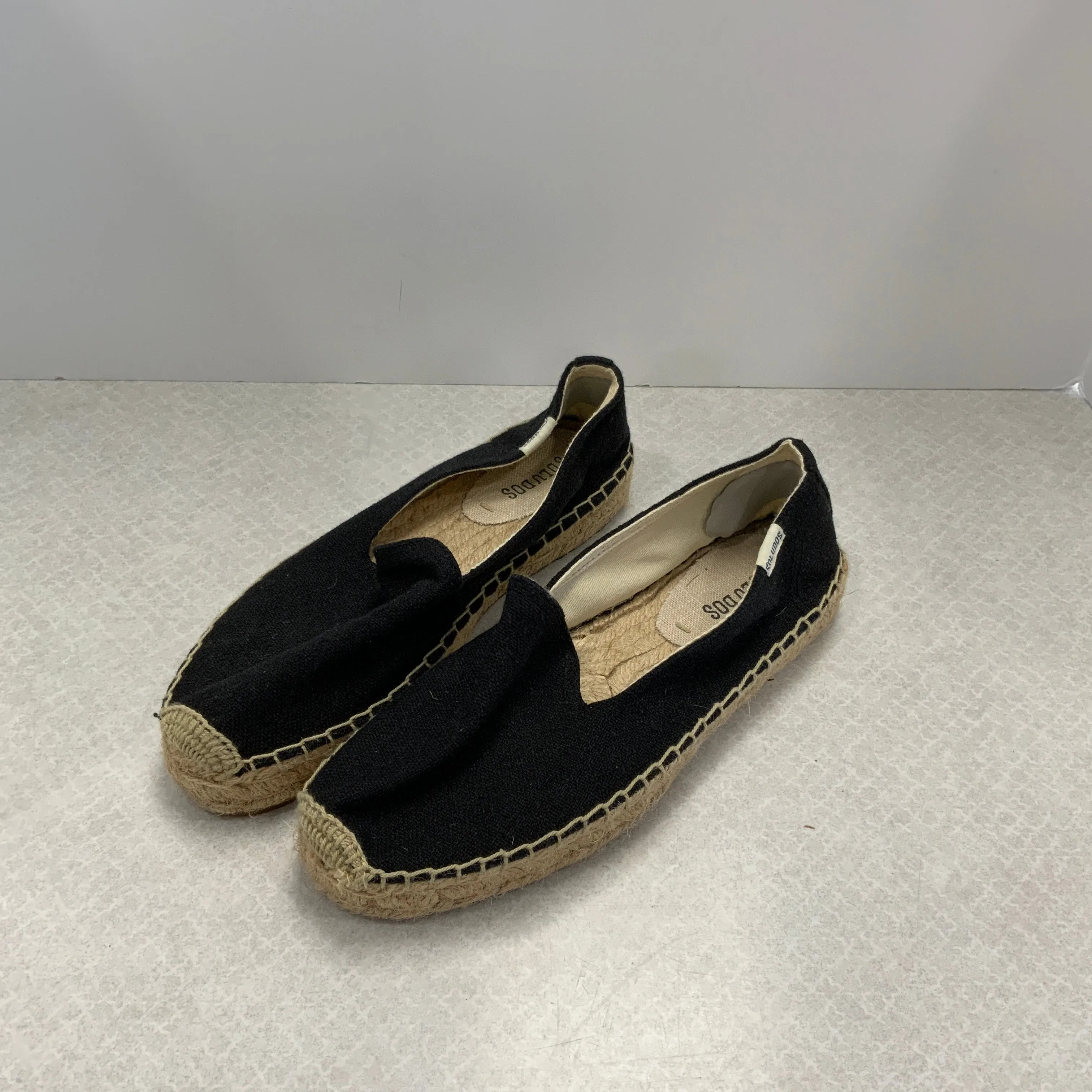 Black & Tan Shoes Flats Soludos, Size 7