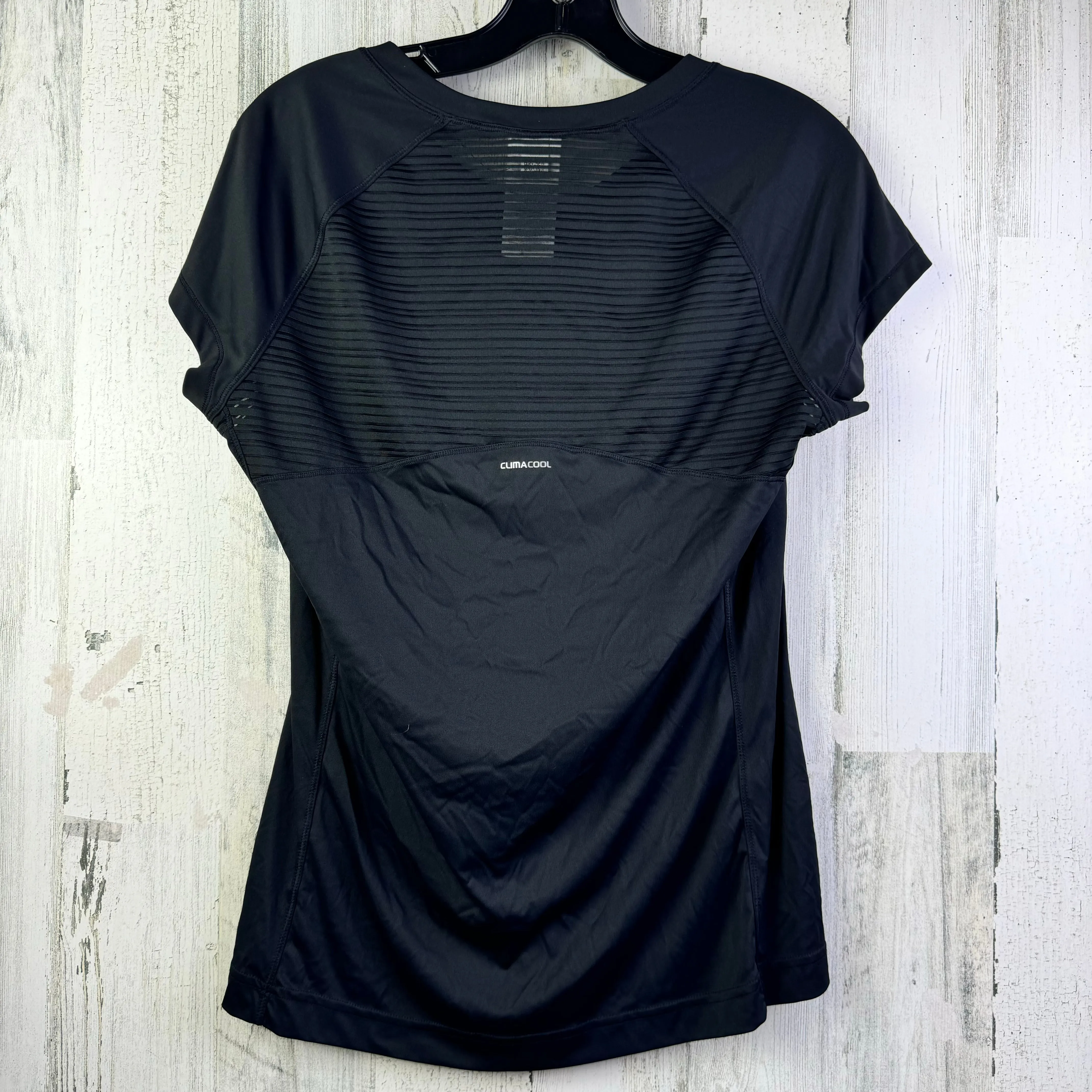 Black Athletic Top Short Sleeve Adidas, Size M