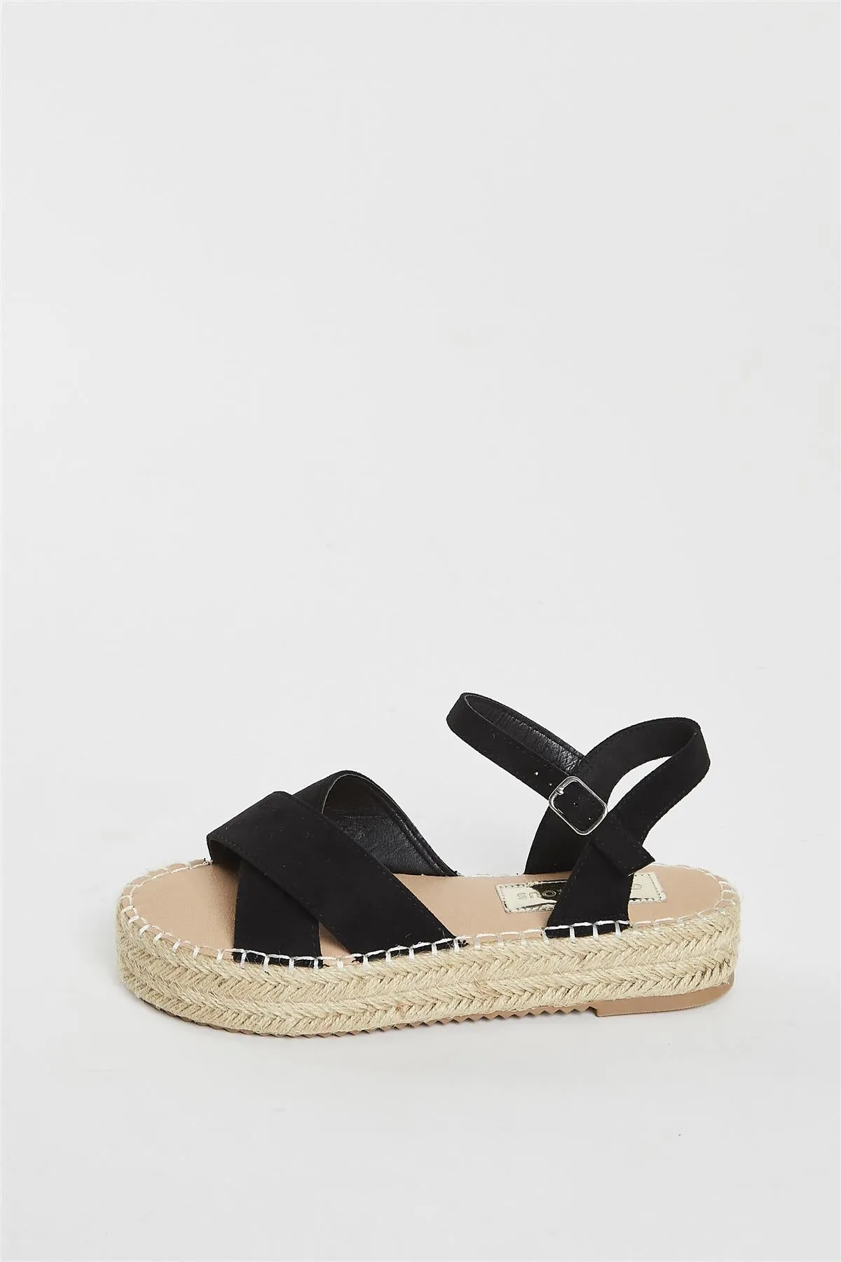 Black Micro Espadrille Sandals