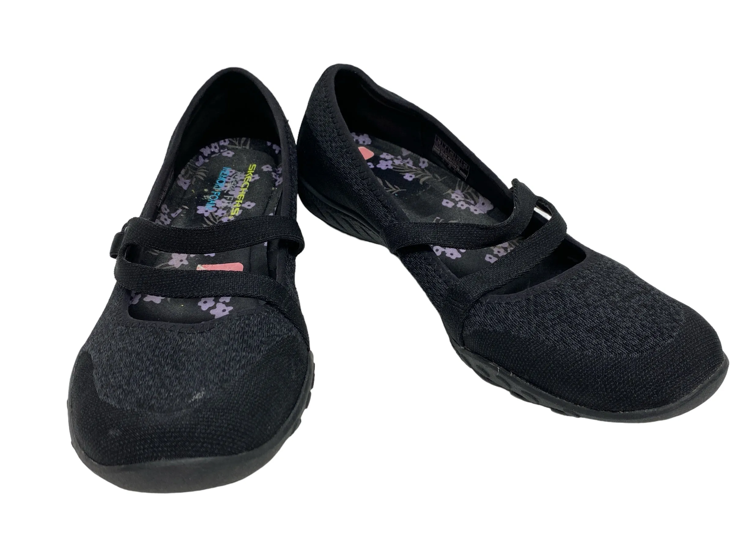 Black Shoes Flats Skechers, Size 10