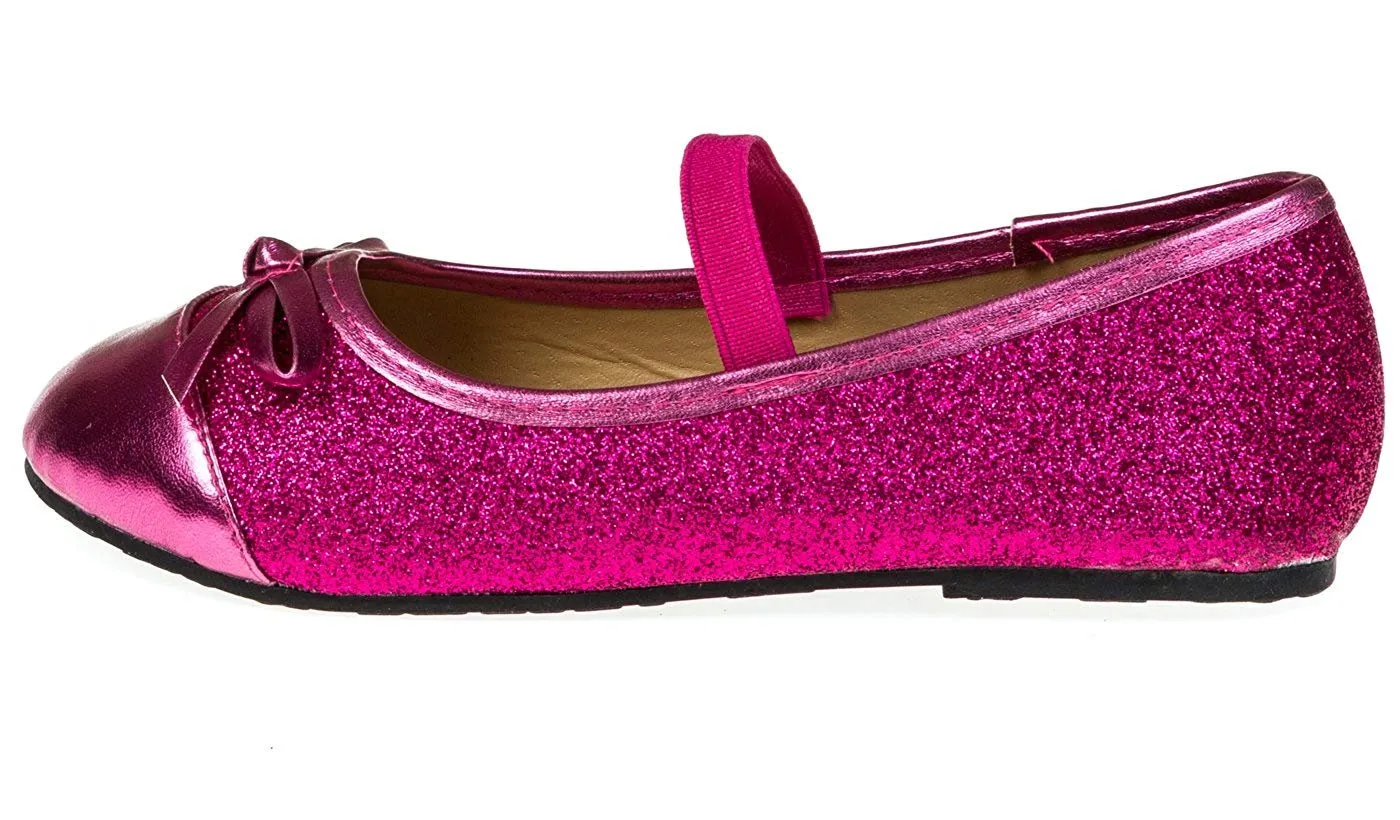 Chatties Toddler Girls Fine Glitter Ballet Flats Size 5/6 - Fuchsia