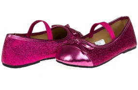 Chatties Toddler Girls Fine Glitter Ballet Flats Size 5/6 - Fuchsia