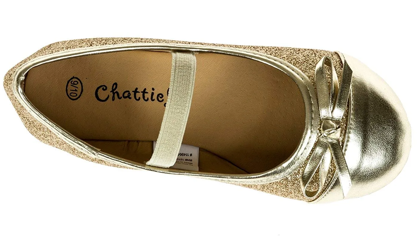 Chatties Toddler Girls Fine Glitter Ballet Flats Size 7/8 - Gold