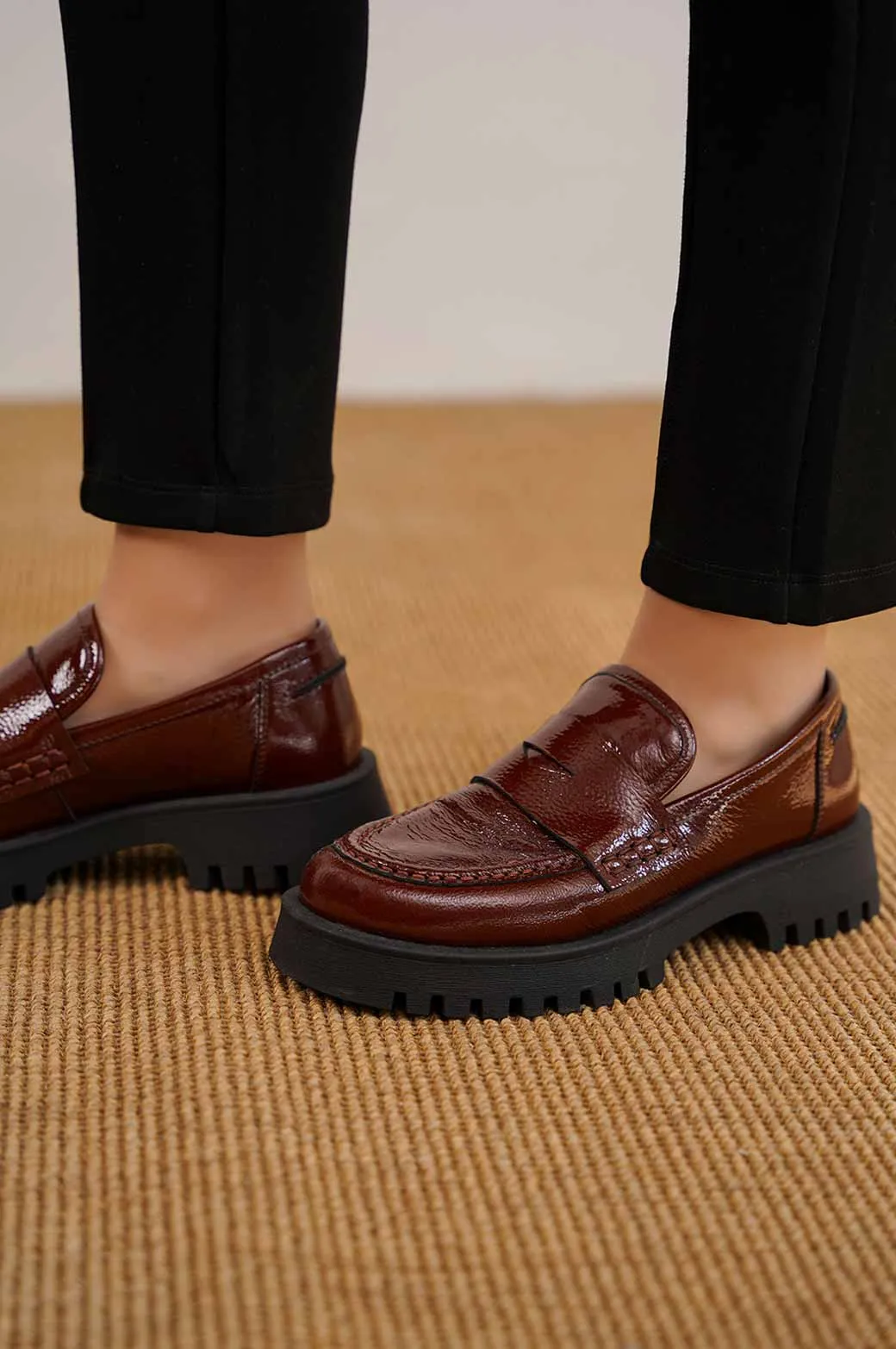 CHUNKY PATENT LOAFERS