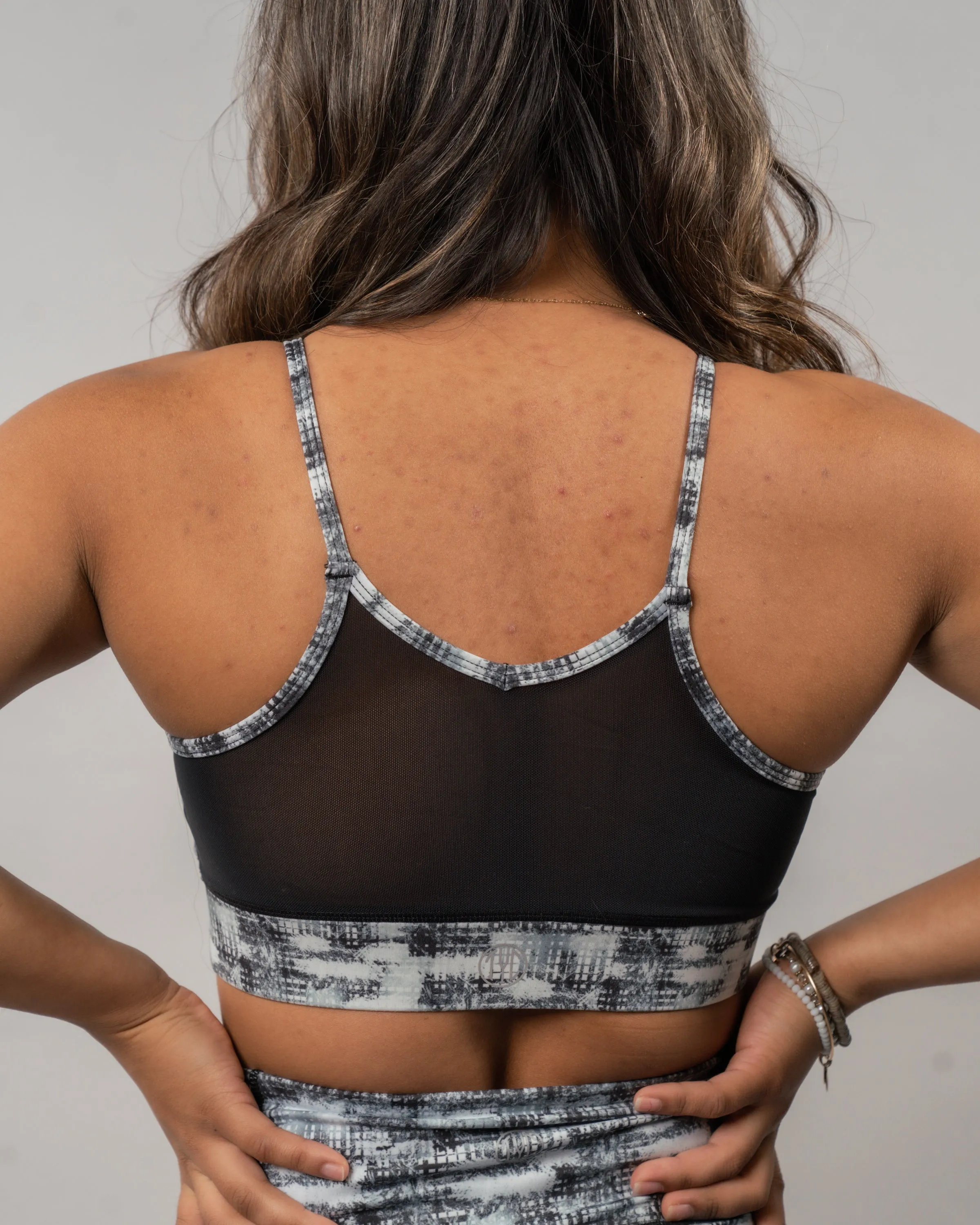 Devine Mesh Sports Bra - Digital Plaid