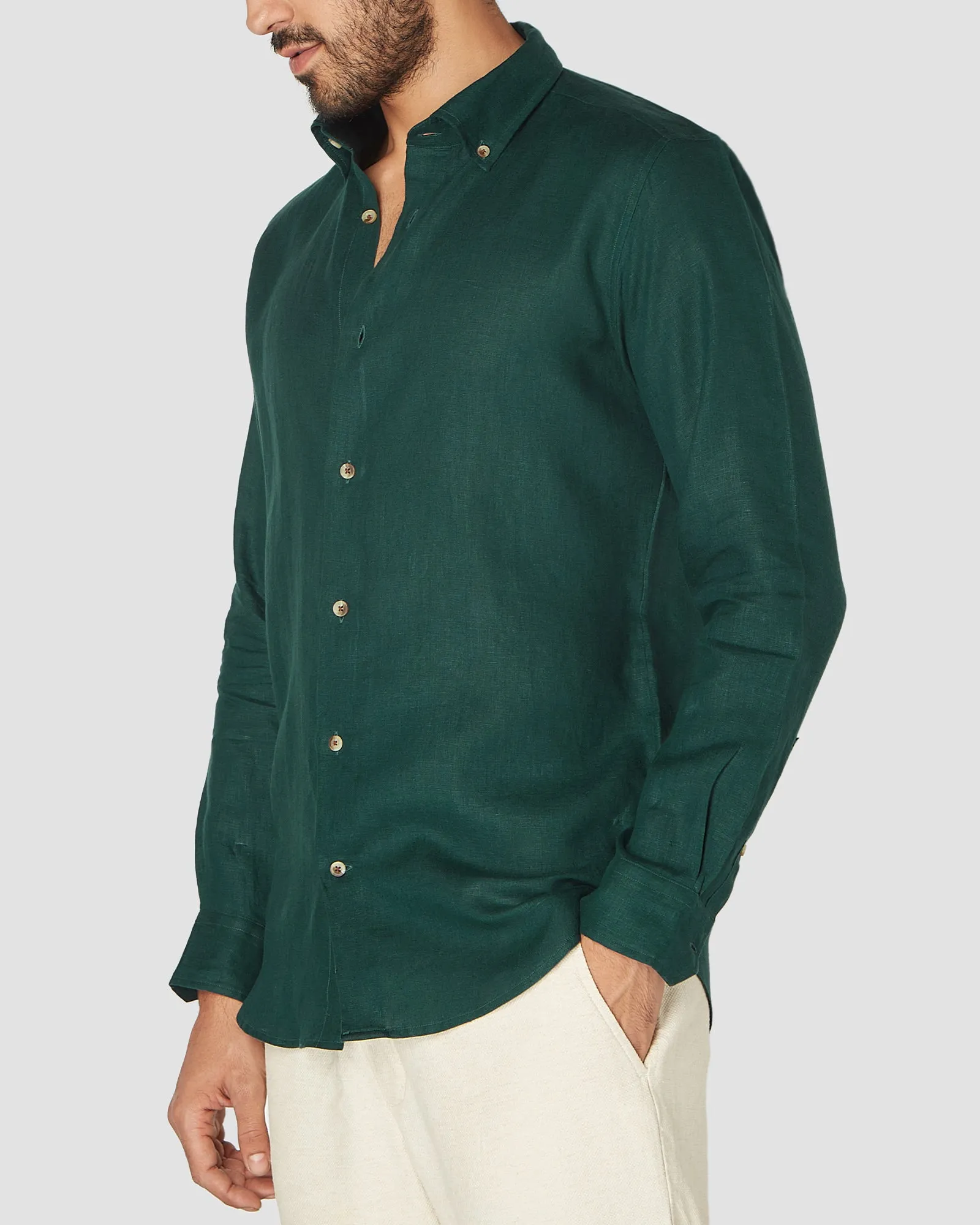 Emerald Night Linen Shirt