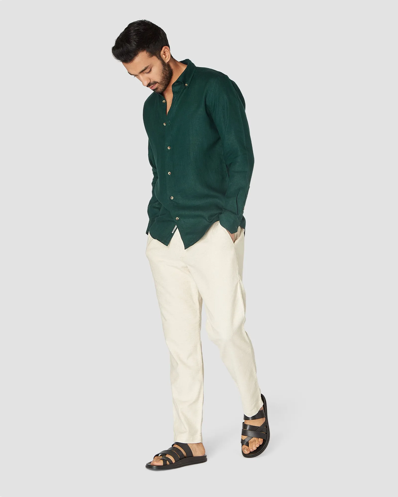 Emerald Night Linen Shirt