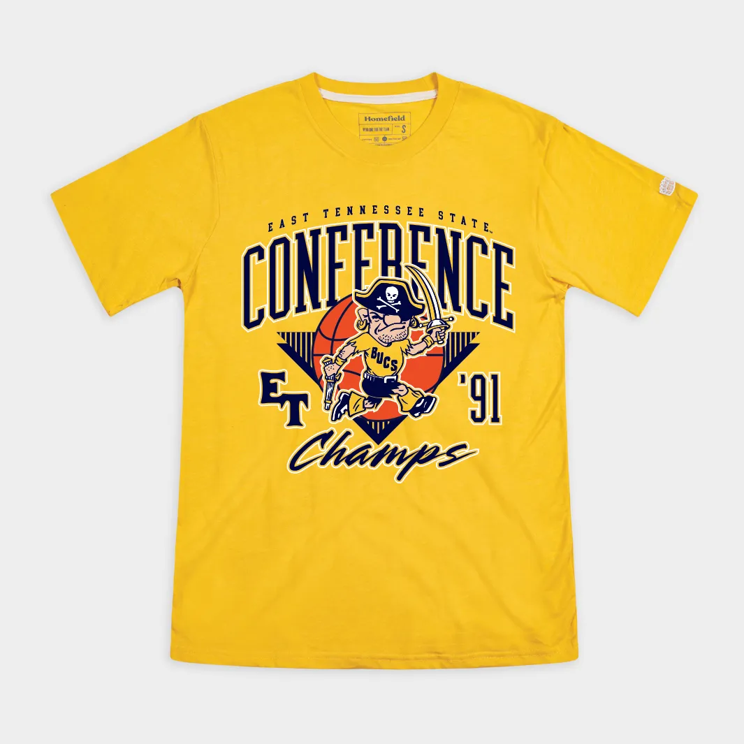 ETSU Bucs Basketball 1991 Conference Champs Tee