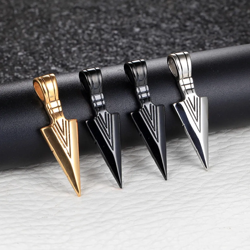 Fashion Arrow Necklace for Men - Black Metal Punk POP Cross Pendant Necklace - A Trendy Simple Fashion Accessory.