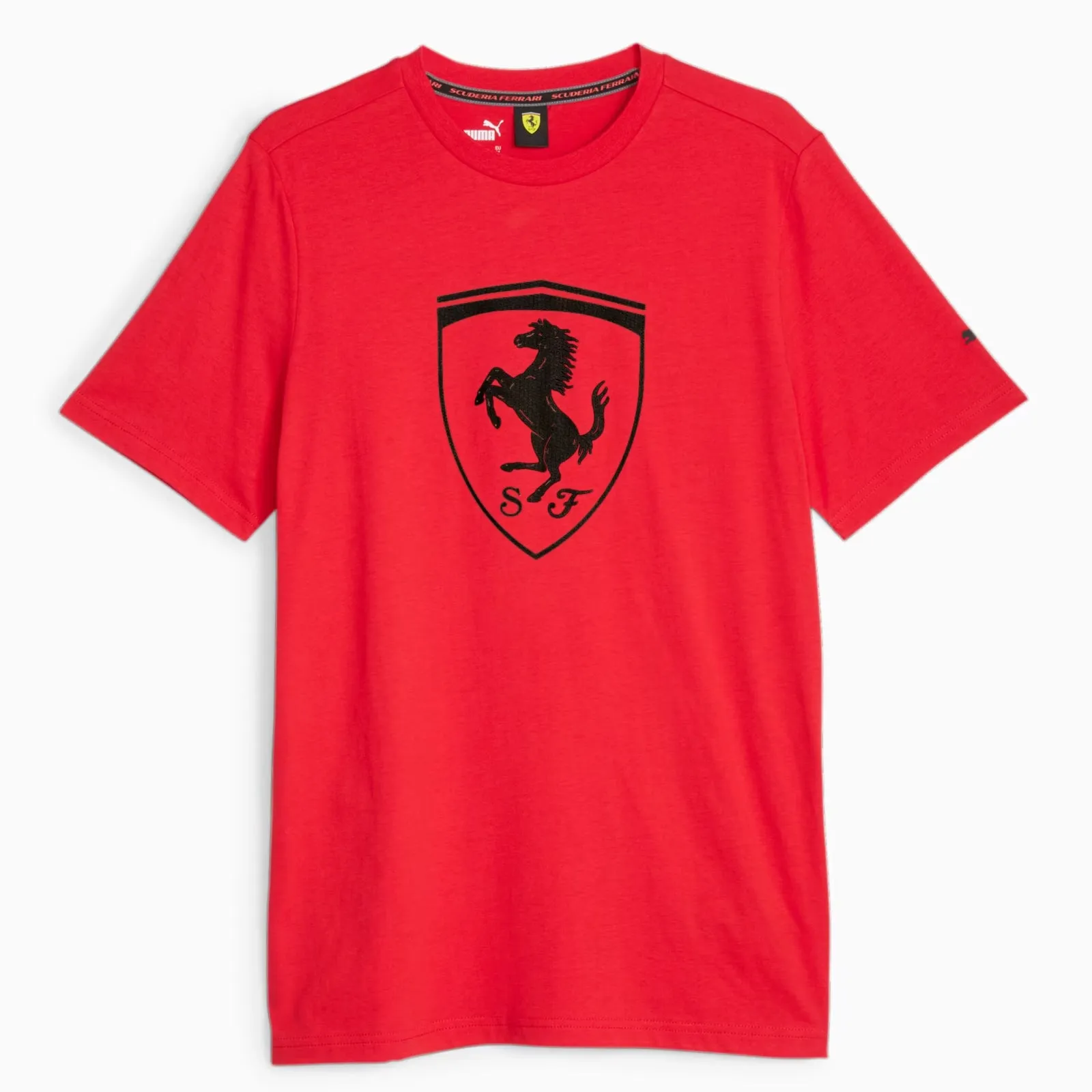 Ferrari Race Men's Tonal Big Shield T-Shirt Rosso Corsa by Puma