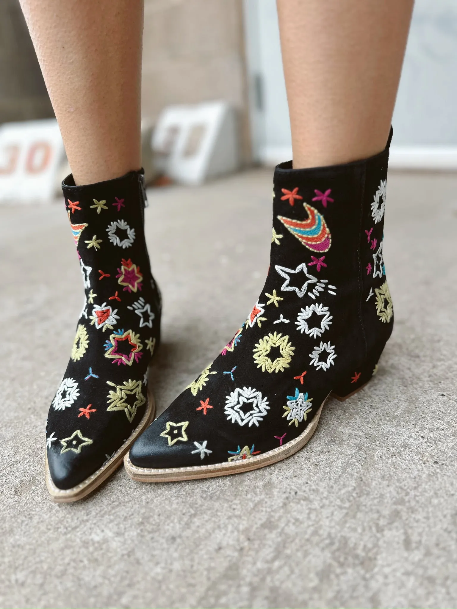 Free People Bowers Embroidered Boot | Black