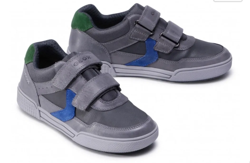 Geox Poseido Grey Royal Leather Sneakers