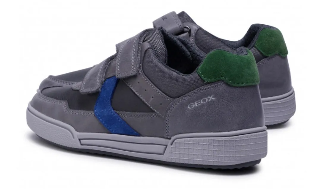 Geox Poseido Grey Royal Leather Sneakers