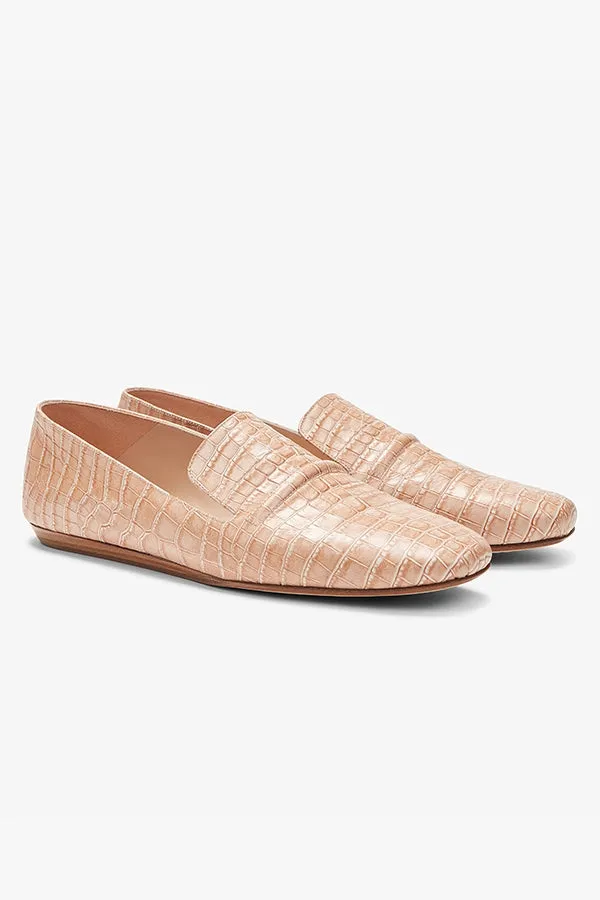 Grace Loafer - Embossed Croc :: Sand