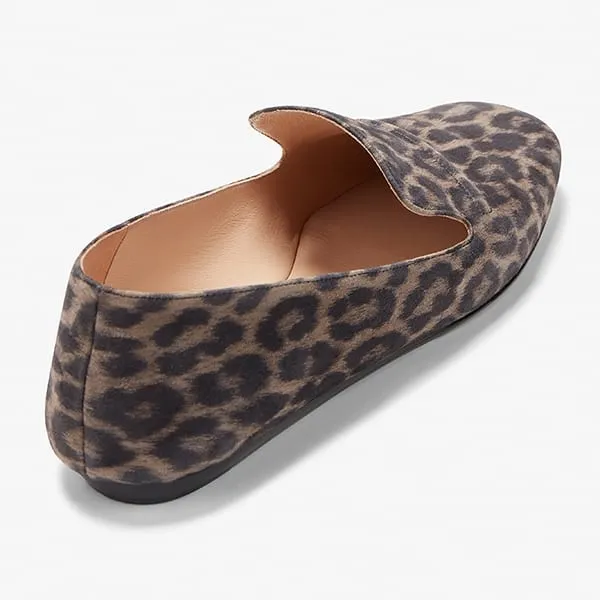 Grace Loafer - Leopard Suede :: Taupe / Black