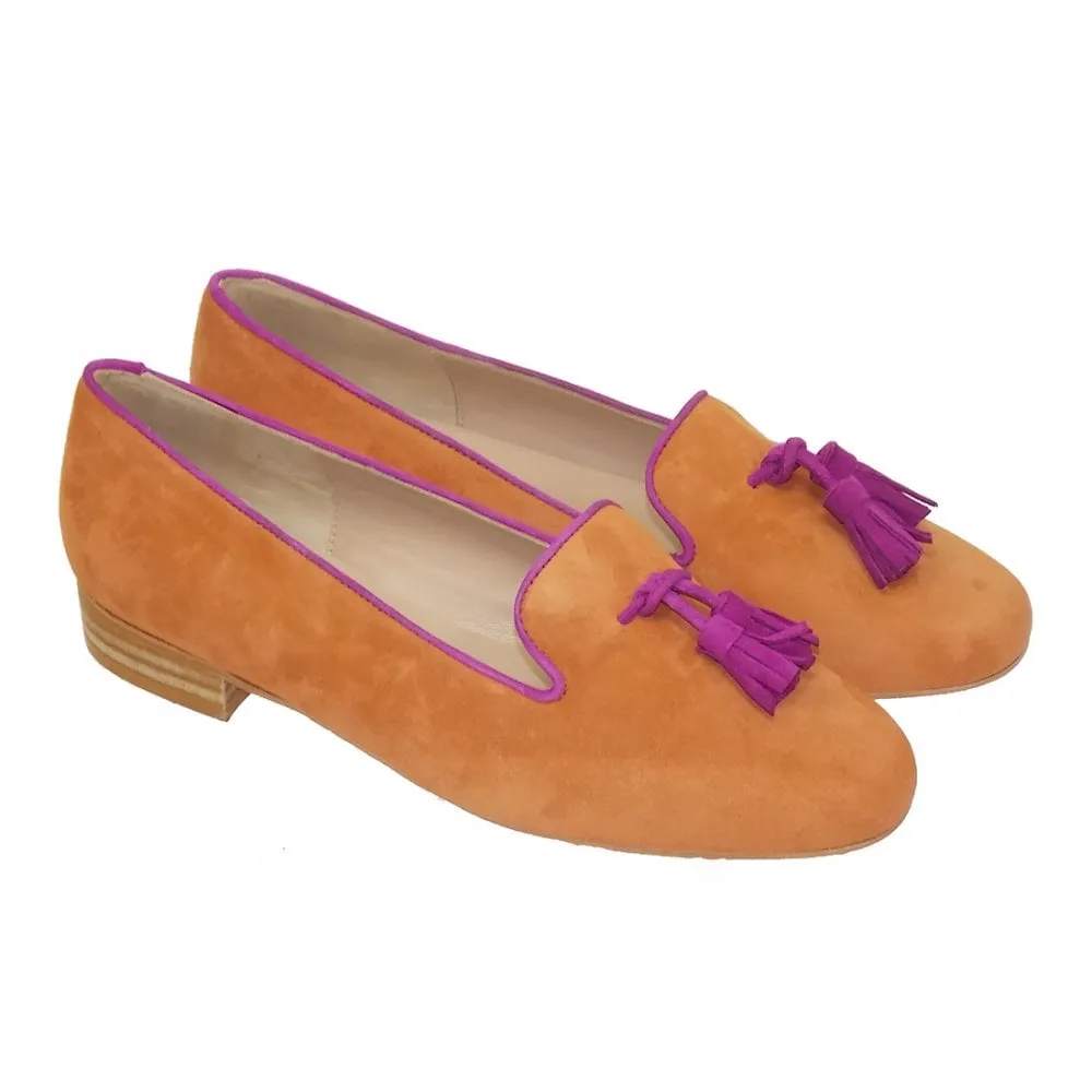 HB Shoes Clover Copper Suede Pink Trim