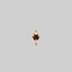 HEART & SOUL. Garnet Heart Clicker Ring - Gold