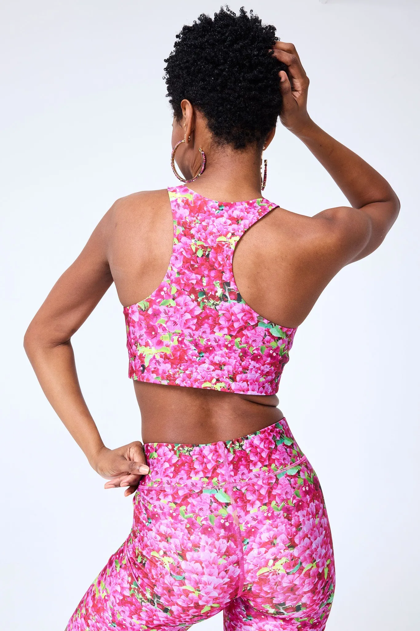 Hi-Shine Sports Bra in Bougainvillea