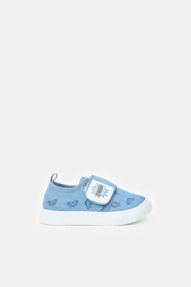 Infant Boys Blue Denim Printed Pump