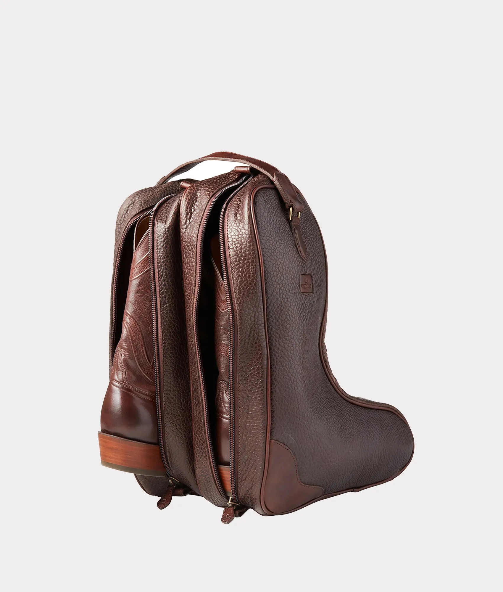 Leather Boot Bag :: Brown