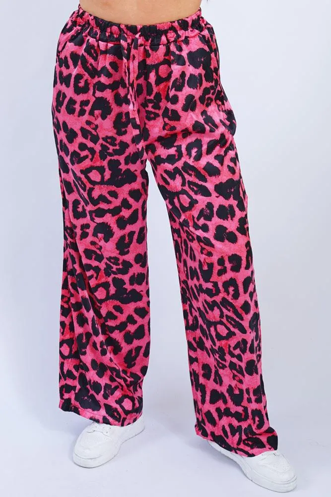 Leopard Print Button Up Loungewear Set